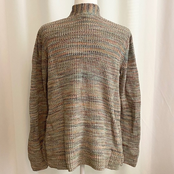 J Jill V-Neck Multicolored Marled Knit Sweater Size Medium‎ - Picture 2 of 9
